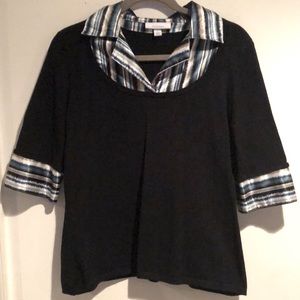 Black and Green Dress Barn Business Casual Top